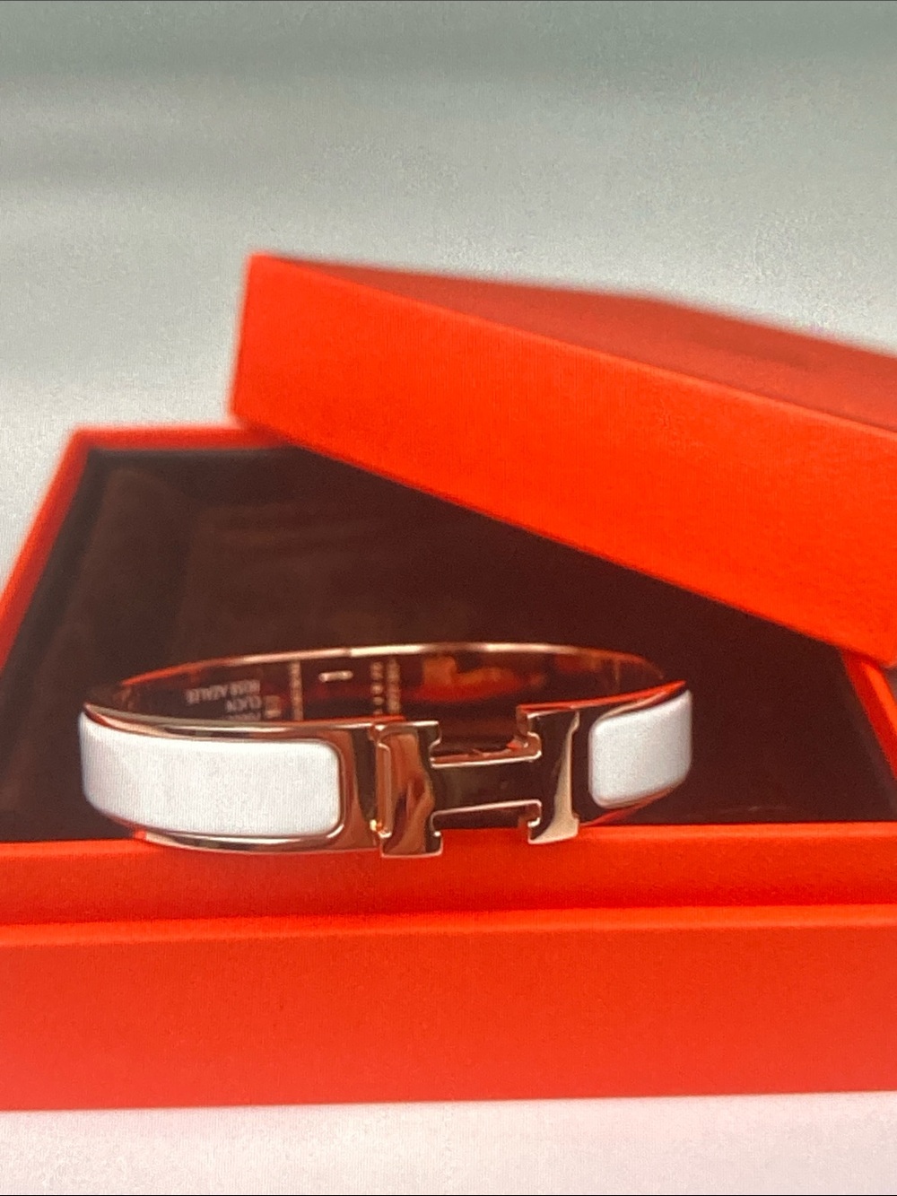 Hermes Elegant White & Gold Bracelet